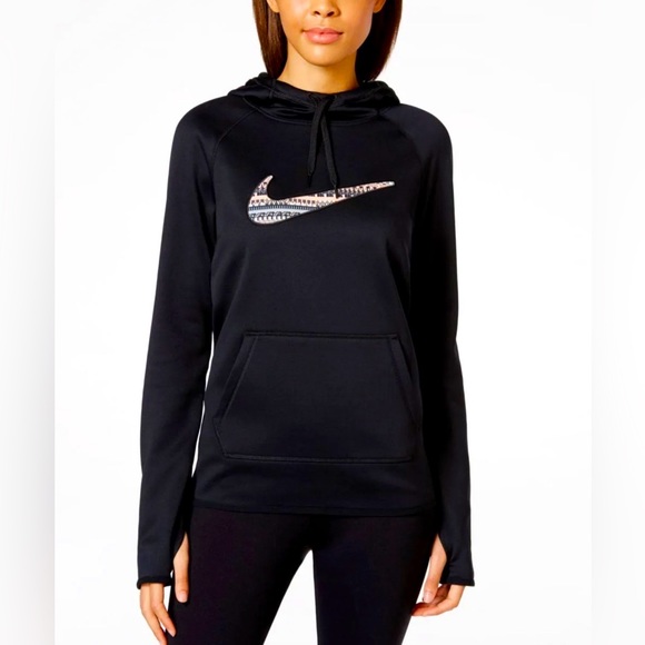 NIKE | Therma-Fit Black Hoodie With Thumb Holes. Fits more like a medium. - Picture 1 of 7